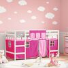 vidaXL Kids' Loft Bed with Curtains without Mattress Pink 80x200cm