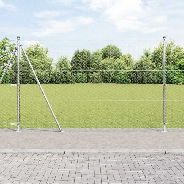 vidaXL Fence Post Silver 100 x 1.5 m (50 mm mesh) Steel
