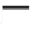 vidaXL Manual Retractable Awning with LED 450x350 cm Anthracite