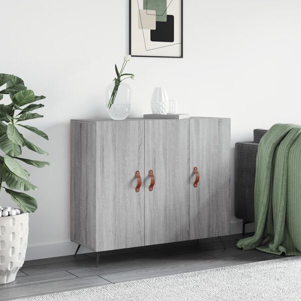 vidaXL Sideboard Grey Sonoma 90x34x80 cm Engineered Wood