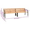 vidaXL Twin Garden Bench 225 cm Solid Wood Fir