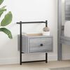 vidaXL Bedside Cabinet Wall-mounted Grey Sonoma 35x30x51 cm Engineered Wood