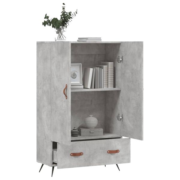 vidaXL Highboard Concrete Grey 69.5x31x115 cm Engineered Wood