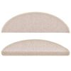 vidaXL Stair Mats 10 pcs 56x17x3 cm Taupe Half Round