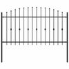 vidaXL Spike Fence Black 200 x 150 cm Powder-Coated Steel