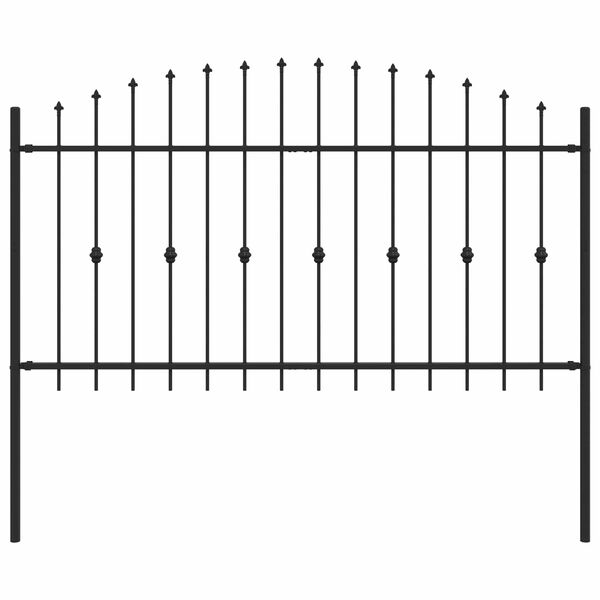 vidaXL Spike Fence Black 200 x 150 cm Powder-Coated Steel