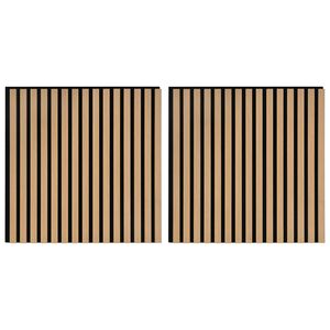 vidaXL Wall Panels 2 pcs Natural 60.5 x 60 cm