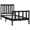 vidaXL Bed Frame without Mattress Black 100x200 cm Solid Wood Pine