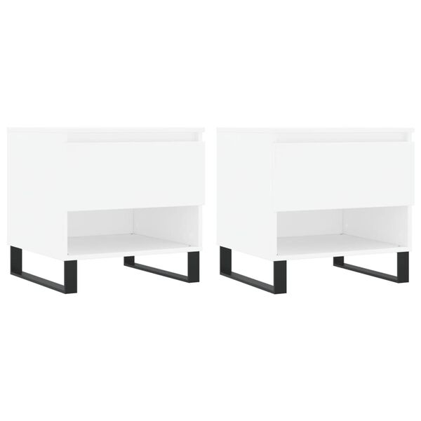 vidaXL Coffee Tables 2 pcs White 50x46x50 cm Engineered Wood