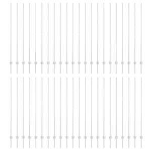 vidaXL Embedded Fence Post 44 pcs Silver 200 cm Powder-Coated Steel