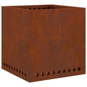 vidaXL Smokeless Fire Pit Brown 48 x 48 x 50 cm Weathering Steel