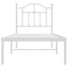 vidaXL Metal Bed Frame without Mattress with Headboard White 75x190cm