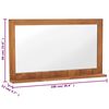 vidaXL Wall Mirror with Shelf 100x12x60 cm Solid Teak Wood