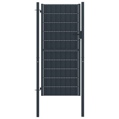 vidaXL Fence Gate PVC and Steel 100x164 cm Anthracite