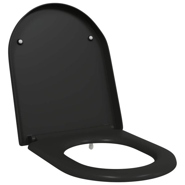 vidaXL Toilet Seat Black 46.2 x 36 x 4.3 cm Duroplast