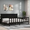 vidaXL Bed Frame without Mattress Black 200x200 cm Solid Wood Pine