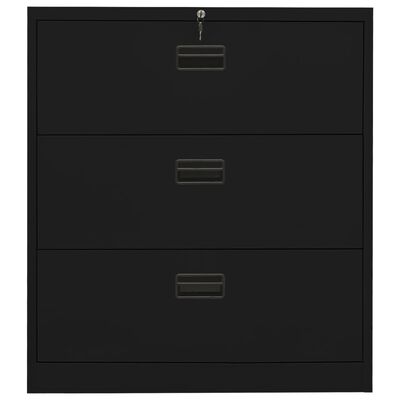 vidaXL Filing Cabinet Black 90x46x103 cm Steel