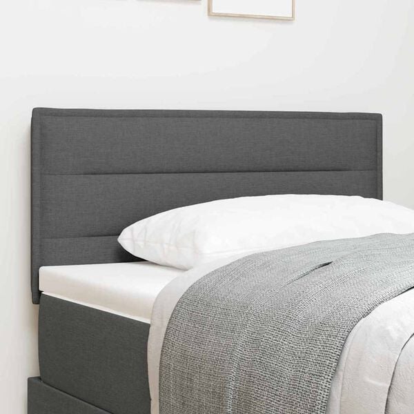 vidaXL LED Headboard with LED Strip Lights Dark grey 80 cm Fabric