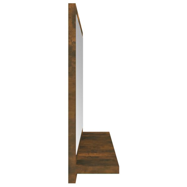 vidaXL Bathroom Mirror Smoked Oak 60x10.5x37 cm Engineered Wood