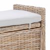 vidaXL Storage Bench with Cushion Natural 110 x 40 x 50 cm Rattan