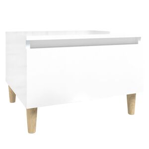 vidaXL Side Table High Gloss White 50x46x35 cm Engineered Wood