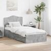vidaXL Bed Frame with Drawer Concrete Grey 90 x 190 cm Engineered Wood