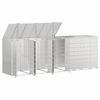 vidaXL Wheelie Bin Storage for 5 Bins Silver 340 x 77.5 x 115.5 cm