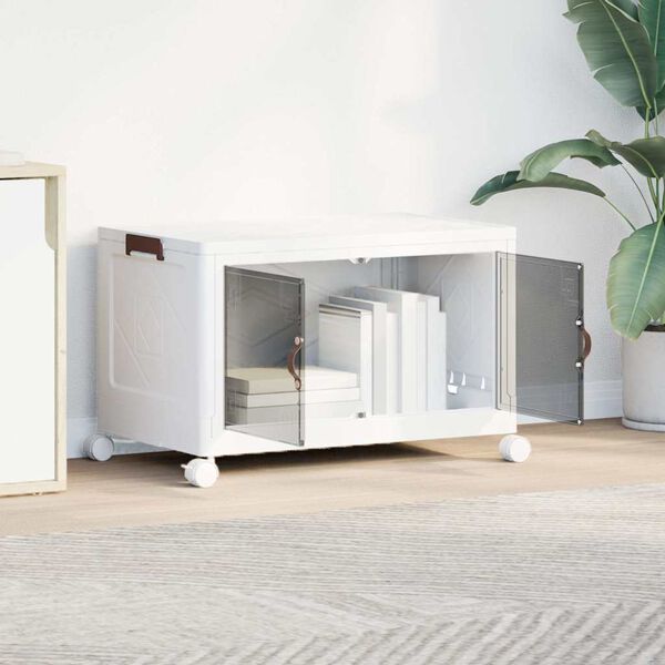 vidaXL Stackable Storage Box with Wheels 75 L 64x40x41 cm