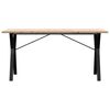 vidaXL Dining Table Y-Frame 160x80x75.5 cm Solid Wood Pine and Steel