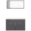 vidaXL Bathroom Furniture Set High Gloss Grey Engineered Wood