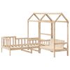 vidaXL Day Bed and Bench Set with Roof without Mattress 90x200 cm