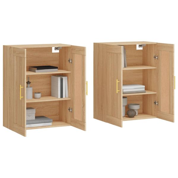 vidaXL Wall Mounted Cabinets 2 pcs Sonoma Oak Engineered Wood