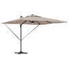 vidaXL Roma Parasol Taupe 286 x 285 x 270 cm Aluminium and Polyester