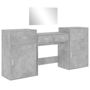 vidaXL 4 Piece Dressing Table Set Concrete Grey Engineered Wood