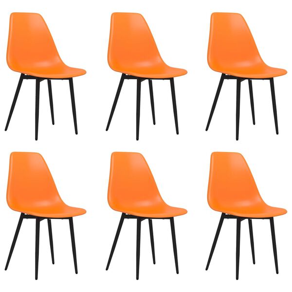 vidaXL Dining Chairs 6 pcs Orange PP