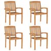 vidaXL 5 Piece Garden Dining Set Solid Wood Teak