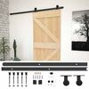 vidaXL Sliding Door Natural and Black 90 x 210 cm Solid Pine Wood