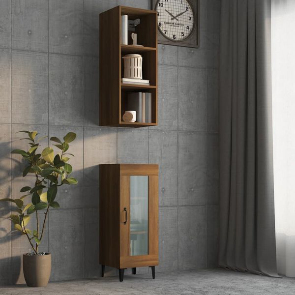 vidaXL Wall Cabinet Brown Oak 32.5x34.5x90 cm Engineered Wood