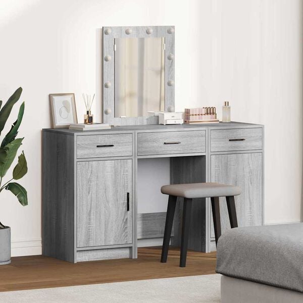 vidaXL Dressing Table with Door Grey 50 x 41 x 135 cm Engineered Wood