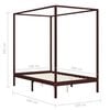 vidaXL Canopy Bed Frame without Mattress Dark Brown Pine Wood 140x200 cm (283271+321988)