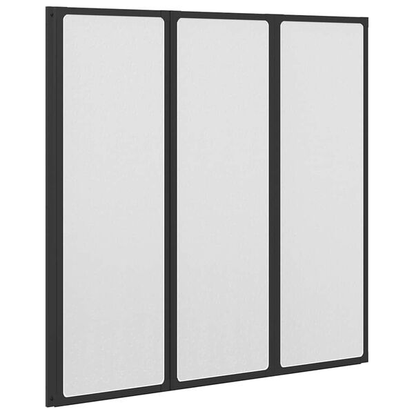vidaXL Shower Screen Folding Black 120 x 2 x 117 cm Aluminium