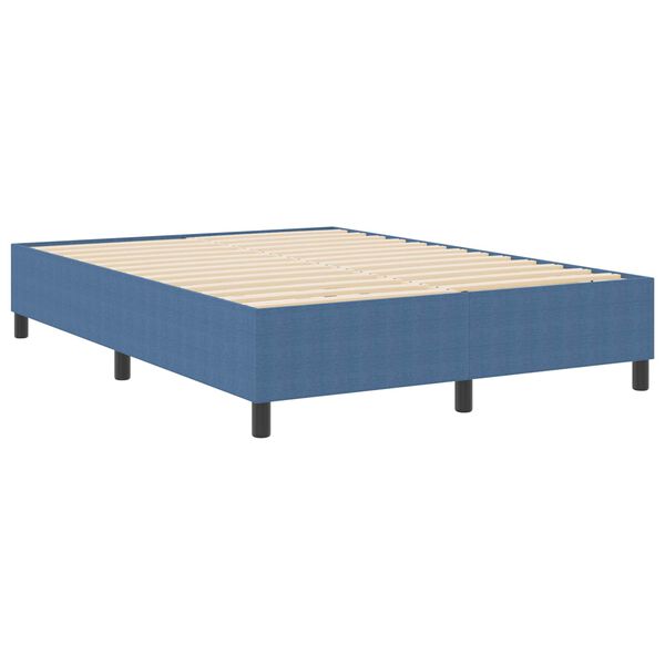 vidaXL Platform Bed Frame Blue 140 x 190 cm Fabric