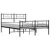 vidaXL Metal Bed Frame without Mattress with Footboard Black 140x190cm