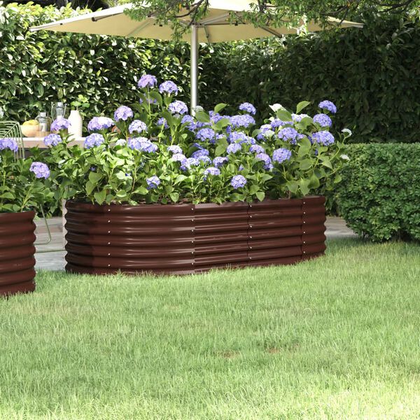 vidaXL Garden Raised Bed Galvanised Steel 152x80x36 cm Brown