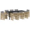 vidaXL Garden Dining Set 9 pcs Beige Powder-Coated Steel