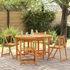 vidaXL Garden Table Folding 5 pcs Brown Solid Acacia Wood