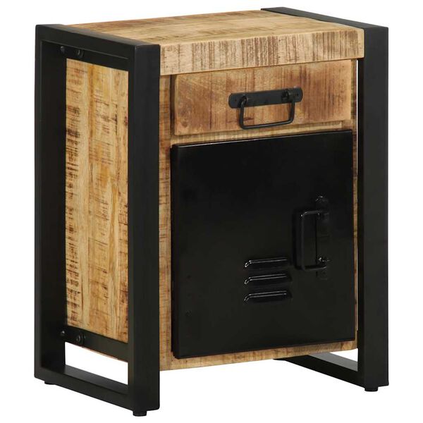 vidaXL Bedside Cabinet 40x30x50 cm Solid Rough Wood Mango