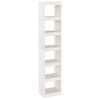 vidaXL Book Cabinet/Room Divider White 40x30x199 cm Solid Wood Pine