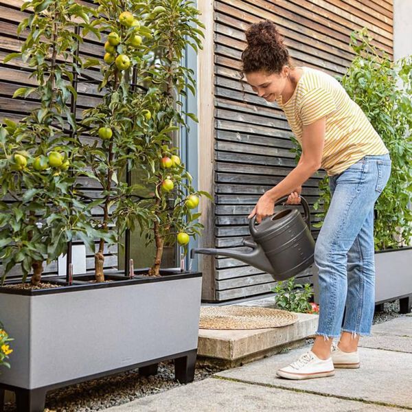 LECHUZA Planter TRIO Stone 30 ALL-IN-ONE Stone Grey