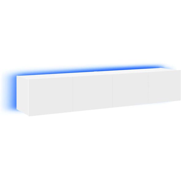 vidaXL TV Wall Cabinets with LED Lights 2 pcs White 80x35x31 cm